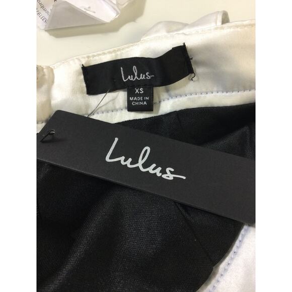 LULU'S XS Luxurious Outlook Black and White Bow Mermaid Maxi Dress NEW b40 flaw - Picture 8 of 11